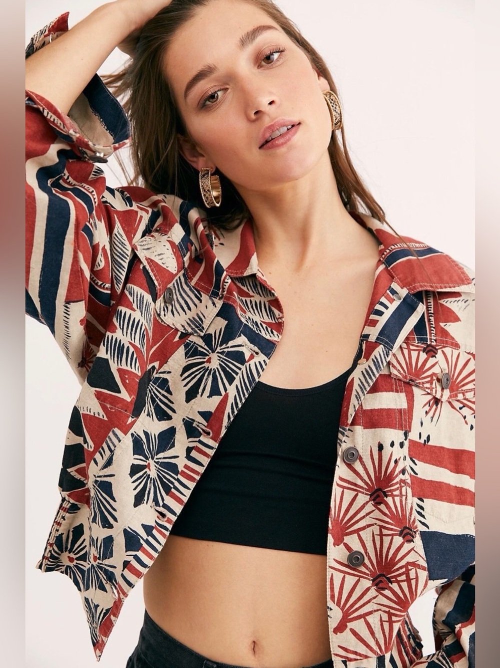 FREE PEOPLE Golden Nile‎ Jacket Shirt Aztec S - Picture 10 of 10